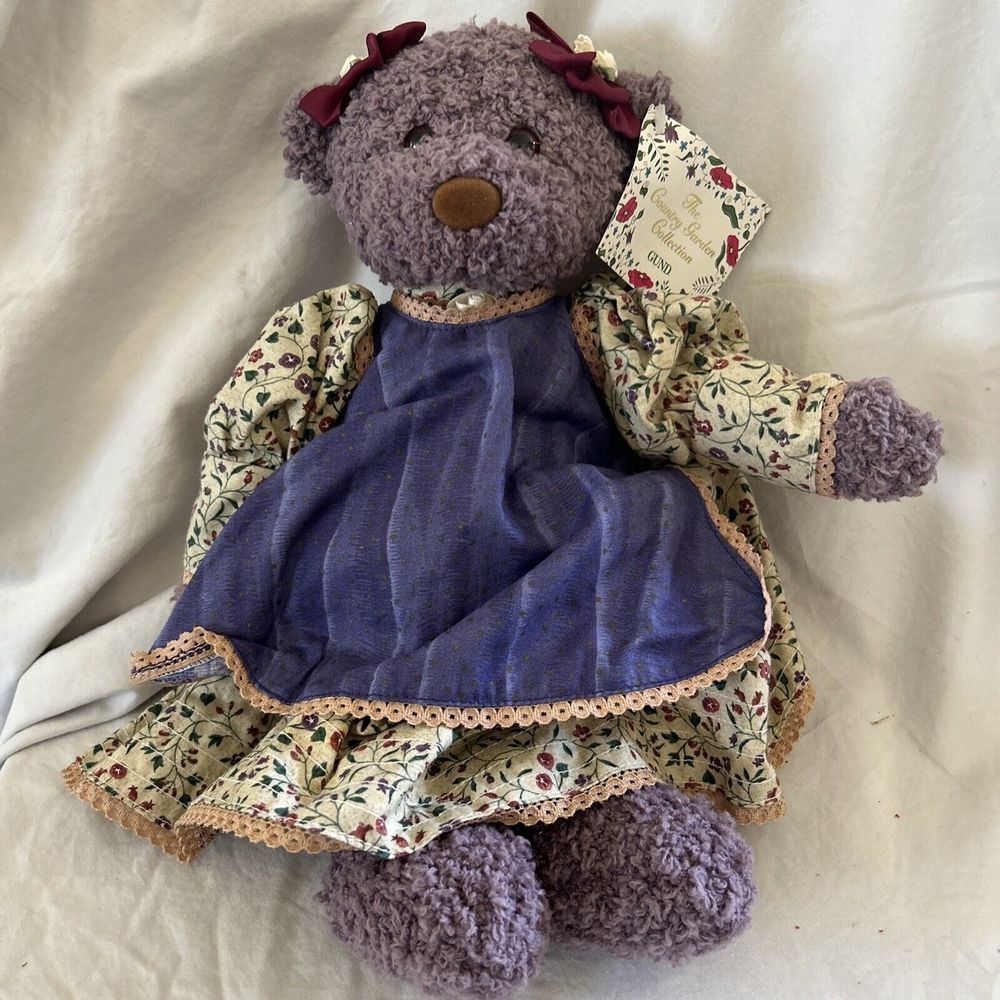 Gund Country Garden Collection Plush Bear Violet Prairie Dress Stuffed Animal P2